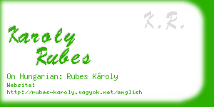 karoly rubes business card